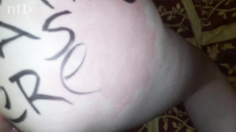 Cuckold blond gets that bareback bbc and full shot of creamy jizz