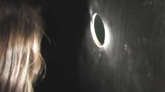 White wife becomes gloryhole slut in front of cuckold hubby