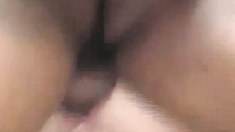 Big black cock pumping and oozing creampie