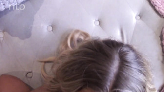 Good looking blond gets messy facial from her bbc