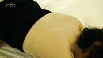 Busty white milf fucks bbc and gets creampie on her ass