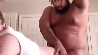 Busty gf takes it from the back then on her face