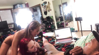 Two big ass girls shared a tinder BBC guy