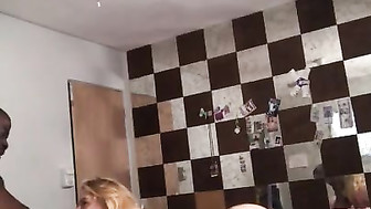 Sexy and horny blonde and her black lover