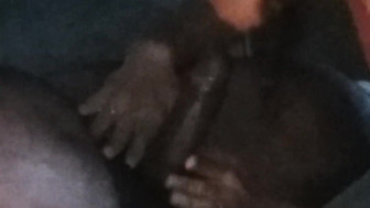 Sex Kitten sucking big fat daddy black dick