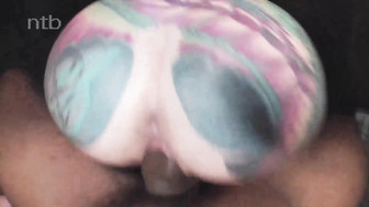 Awesome redhead white babe gets messy load of bbc jizz in her mouth