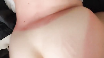 Thick ass white girl cums on a black cock