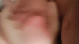 Thick ass white girl cums on a black cock