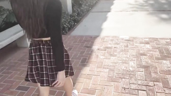 School girl was picked up by bbc and got her throat fucked