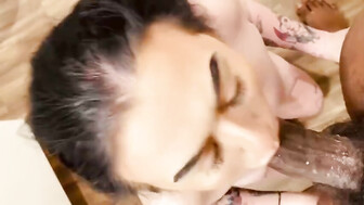 PAWG Sucks and Fucks BCC in Front of the Bathroom Mirror