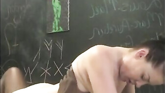 Black guy with huge dick fucks her hard