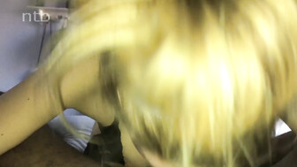 Cuckold white blond milks bbc and gets creampie on her big boobs