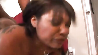 Janet gets a huge cock and swallows his load