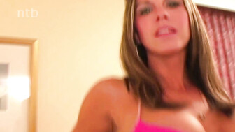 Busty white babe gets that thick black cock bareback in her bald pussy