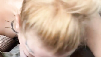 Cheating blonde mad at her bf, so she comes over for massive cumshot