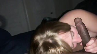 My wife sucking friends black cock