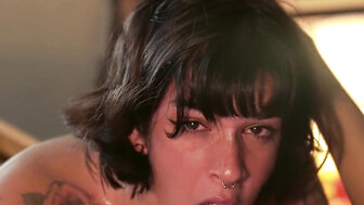 Hairy white spinner gets that thick bbc in her ass