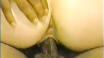 Young wife creams on black cock