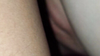 Horny blond takes messy shot of black lover's creamy jizz