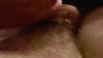 Wife stroking my tiny dick