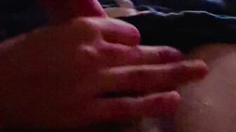 Wife stroking my tiny dick