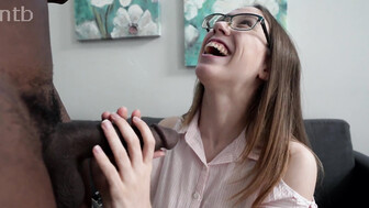 Busty cuckold white babe gets messy load of cum on her huge boobs