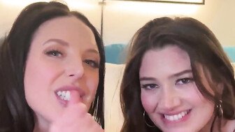 Big black cock and two curvy beauties