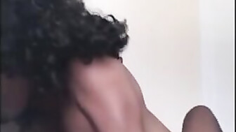 YOUNG EBONY RIDES BLACK BULL (CUMSHOT)