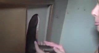 Hotwife At the Gloryhole for Black Cock