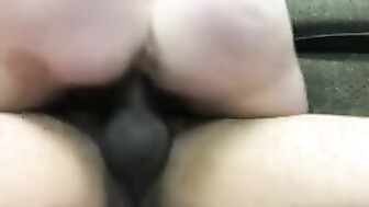 Milf with fat ass rides cock til she squirts  dripping creampie