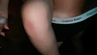 Busty housewife parties with friends at her home