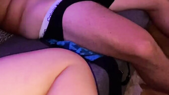 Busty housewife parties with friends at her home