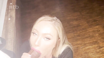 Busty blond gets fucked and creampied by her endowed black lover