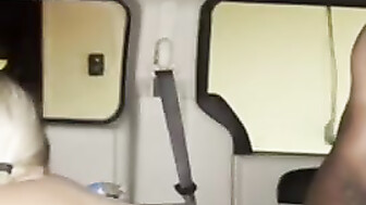 Coworker filming herself in her van fucking another coworker during break