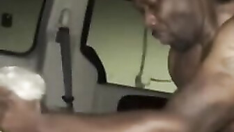 Coworker filming herself in her van fucking another coworker during break