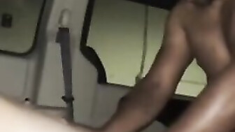 Coworker filming herself in her van fucking another coworker during break