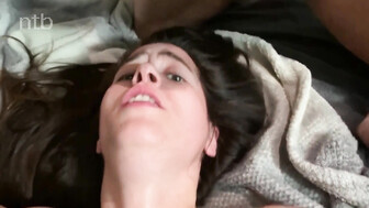 Sexy white teen had incredible gangbang with her endowed friends