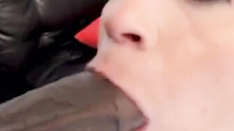 Latina tasting black dick for the first time