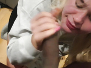 Blonde Cutie Worships the Big Black Cock