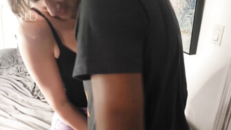 Cuckold white wife takes black lovers condom off and gets impregnated