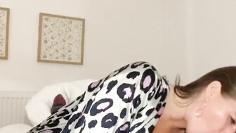 Hot wife with big tits jerking off a big dick