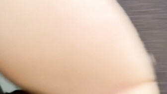 Cuckold white wife jumps on bbc and gets creampie in her bald pussy