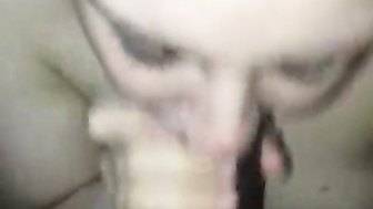 Pretty White gf blows Big Black Dick