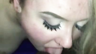 Slutty girl gives head