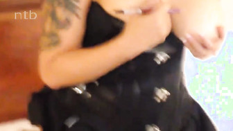 Slutty dressed brunette