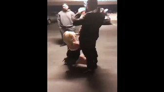 White Slut Sucks BBC in Public