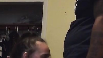 White Gf deep blowjob