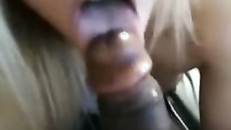 Horny Blonde worships BBC