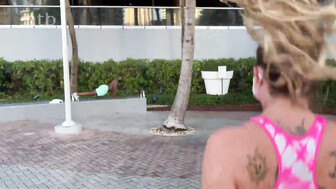 Busty blond gets that big ass creamed by her endowed black stud