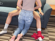 Husband cleans his wife's pussy after black stud impregnated her